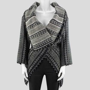 Marc Jacobs Black and White Knit Open-Front Cape